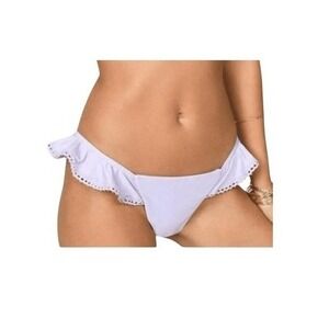 Tobi Let You Go Bikini Bottom Lavender Purple Ruffle Trim Metallic Gold Accent M